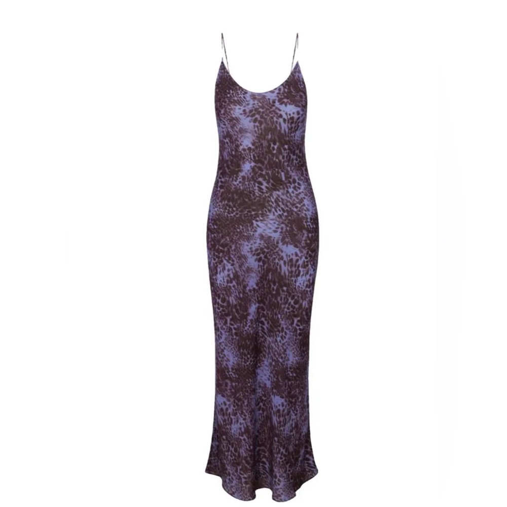 Realisation Par Purple and Deep Violet Animal Print Slip
